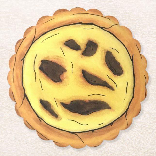 Portuguese Custard Egg Tart Pastel Pastéis de Nata Paper Coaster (Front)