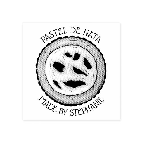 Portuguese Custard Egg Tart Pastel Pastis de Nata Rubber Stamp