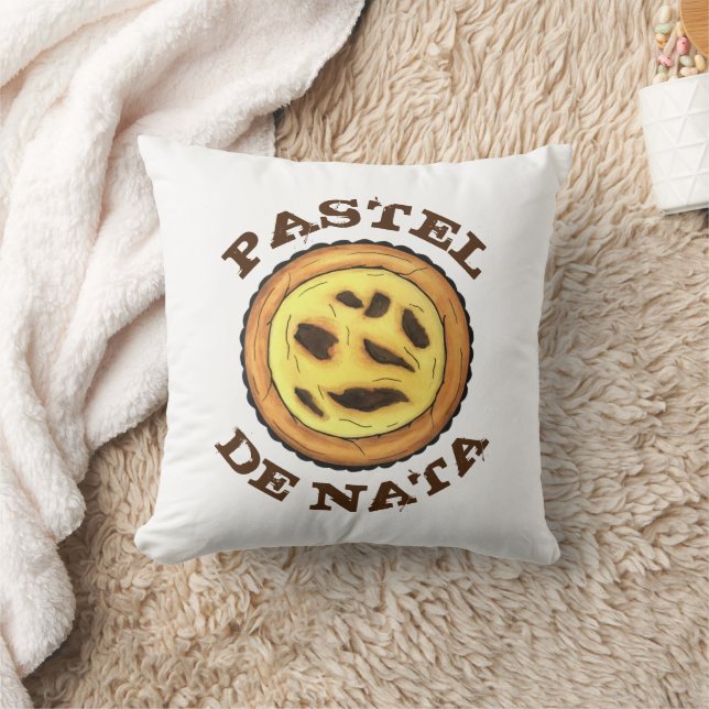 Portuguese Custard Egg Tart Pastel Pastéis de Nata Throw Pillow (Blanket)