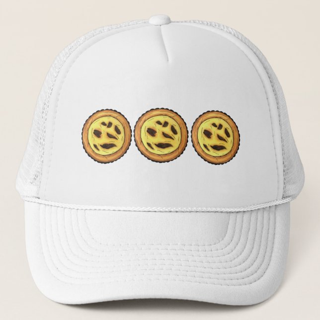 Portuguese Custard Egg Tart Pastel Pastéis de Nata Trucker Hat (Front)