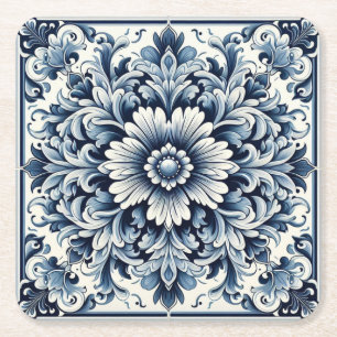 Portuguese design square paper coaster