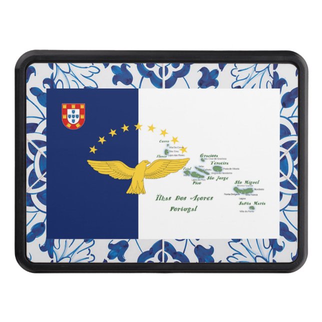 Portuguese designs Azores flag  Hitch Cover (Front)