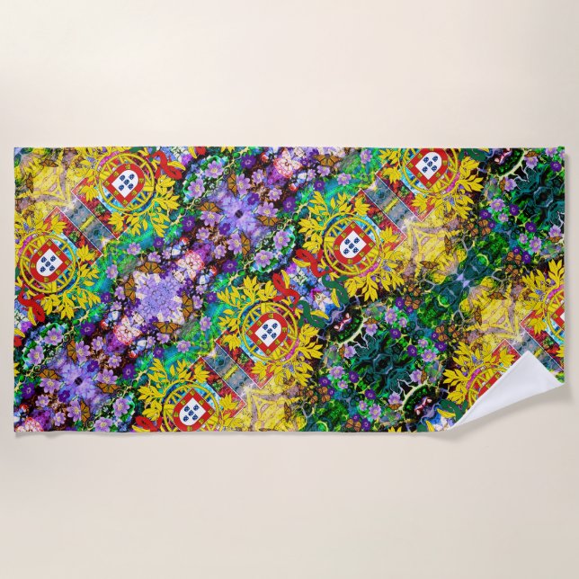 Portuguese designs  beach towel (Front)