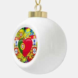 Portuguese designs ceramic ball christmas ornament