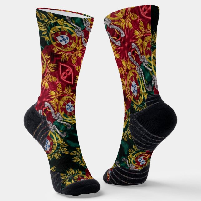 Portuguese designs Crew Socks (Angled)
