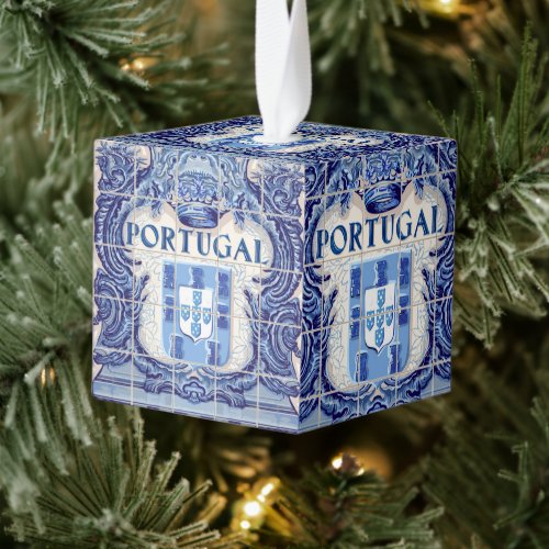 Portuguese designs cube ornament