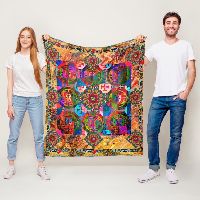 Portuguese designs fleece blanket (In Situ)