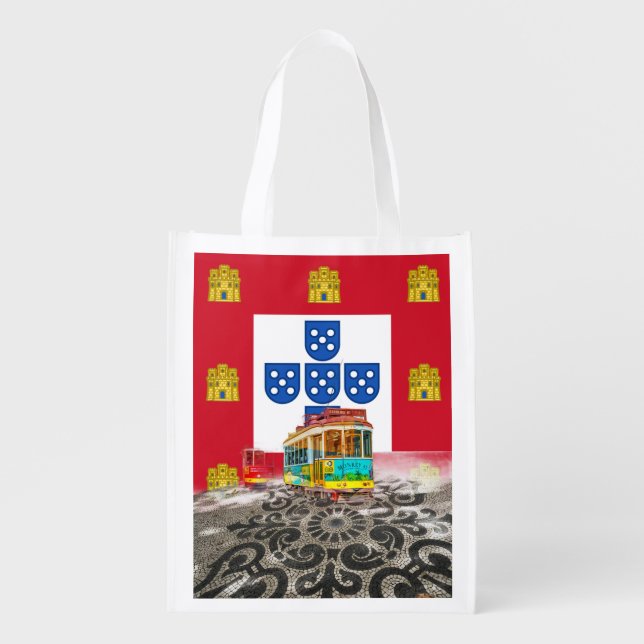 Portuguese designs  grocery bag (Front)