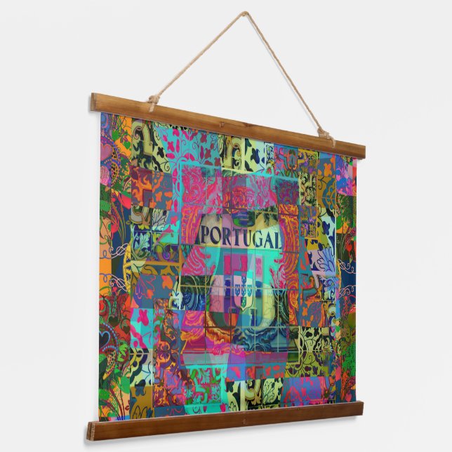 Portuguese designs hanging tapestry (Angled)