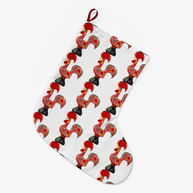 Portuguese designs  large christmas stocking (Front (Hanging))