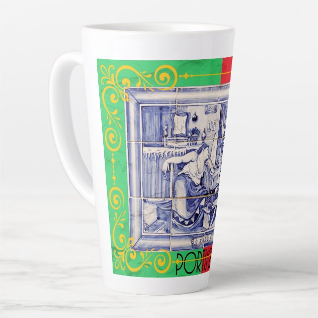 Portuguese designs  latte mug (Left Angle)