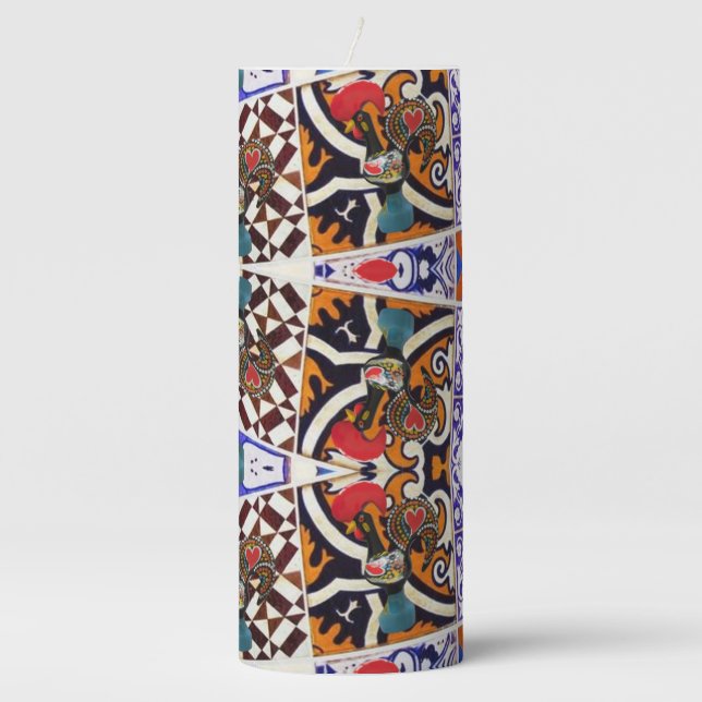 Portuguese designs  pillar candle (Front)
