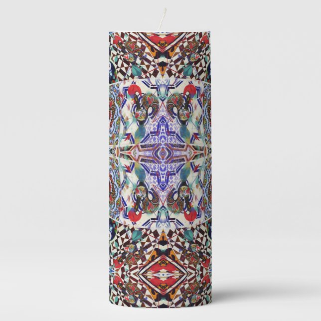 Portuguese designs  pillar candle (Front)