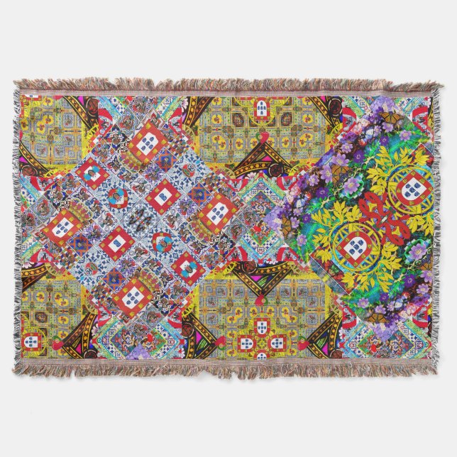 Portuguese designs throw blanket (Front)