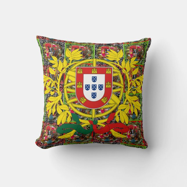 Portuguese designs  throw pillow (Front)