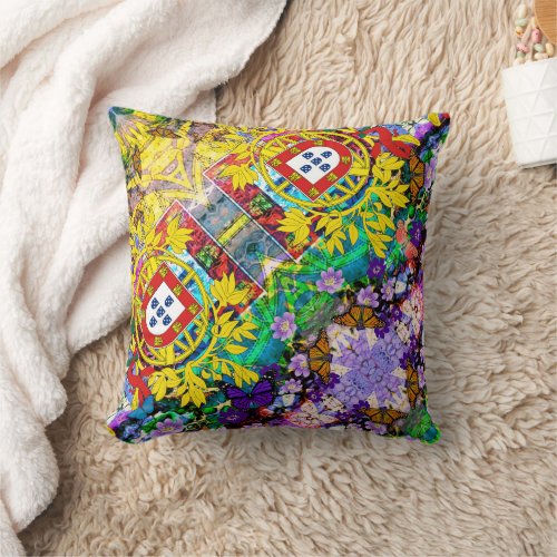 Portuguese designs throw pillow