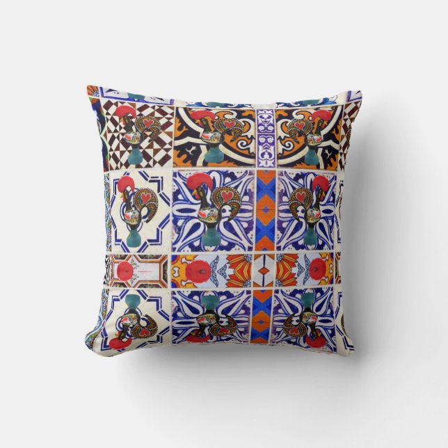 Portuguese designs throw pillow (Front)