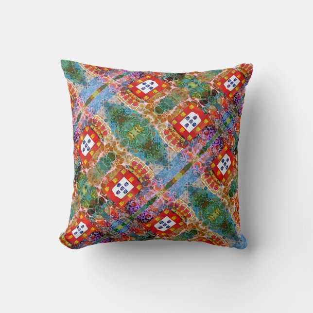 Portuguese designs throw pillow (Front)