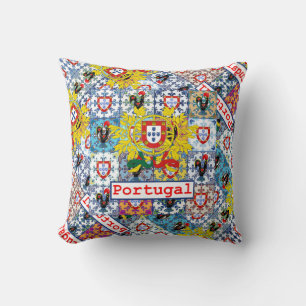 Portuguese designs throw pillow
