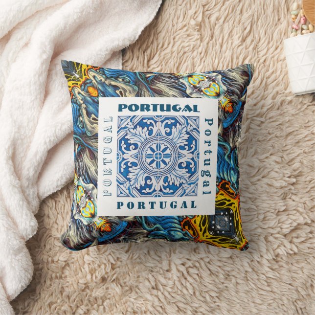 Portuguese designs throw pillow (Blanket)