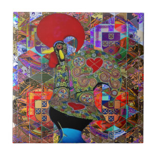 Portuguese designs Wood Wall Art Ceramic Tile