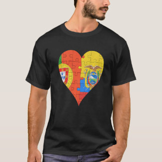 Portuguese Ecuadorian Flag Heart T-Shirt