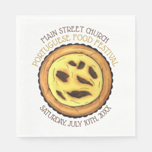 Portuguese Egg Custard Tart Pastry Food Festival Napkins