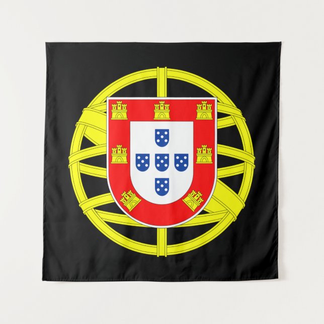 Portuguese Emblem Black Tapestry (Front)