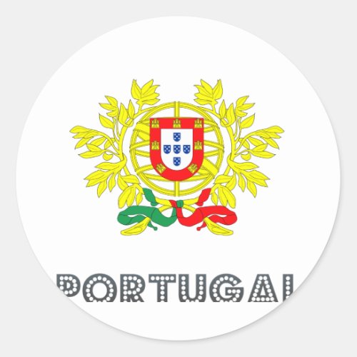 Portuguese Emblem Classic Round Sticker