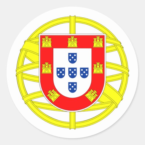 Portuguese Emblem Classic Round Sticker