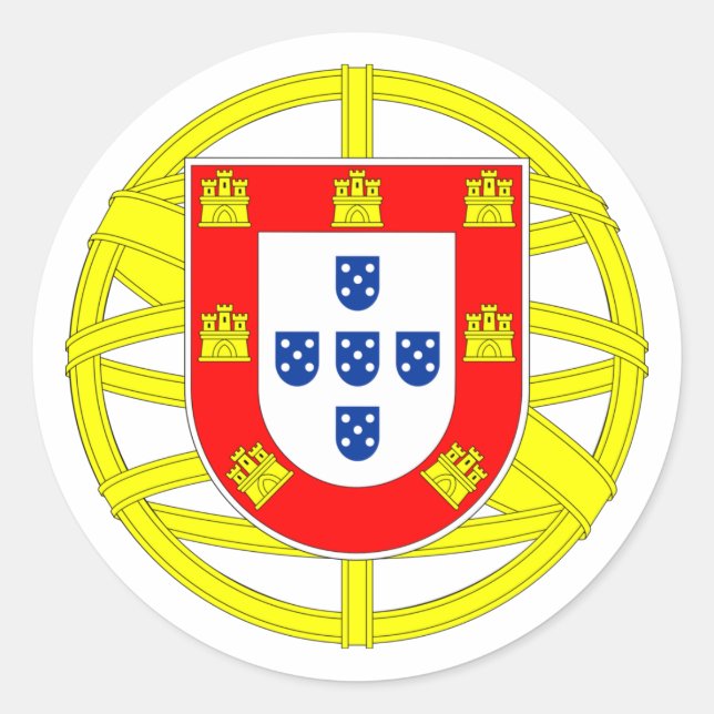 Portuguese Emblem Classic Round Sticker (Front)