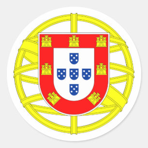Portuguese Emblem Classic Round Sticker