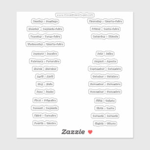 Portuguese English Custom-Cut Vinyl Stickers
