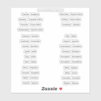 Portuguese English Custom-Cut Vinyl Stickers