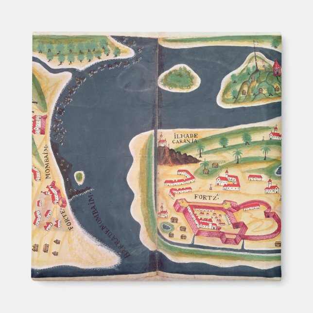 Portuguese exploration map of Mombassa Magnet (Front)