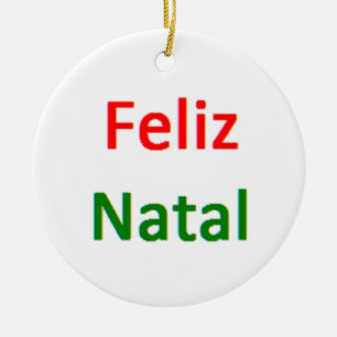 portuguese feliz natal ceramic ornament