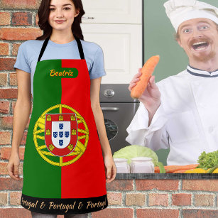 Portuguese Flag apron, Portugal Chefs kitchen Apron