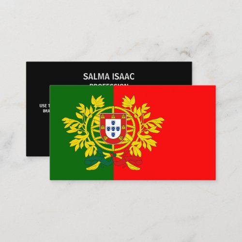 Portuguese Flag  Coat of Arms Flag of Portugal Business Card