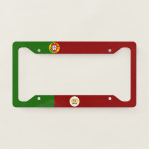 Portuguese flag-coat of arms license plate frame