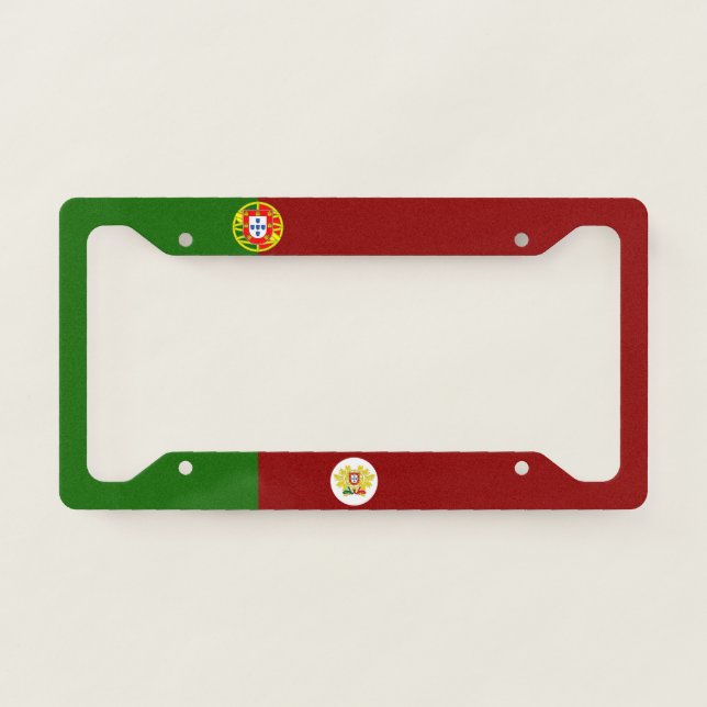 Portuguese flag-coat of arms license plate frame (Front)