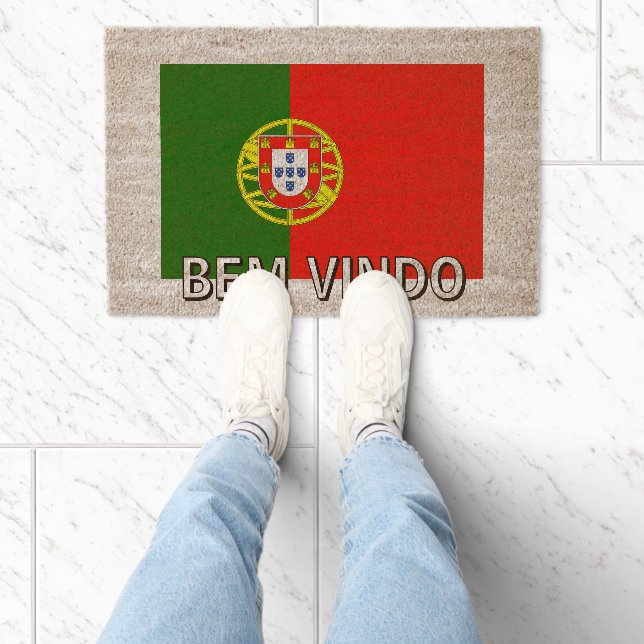 Portuguese flag coco coir fiber doormat design (Insitu)