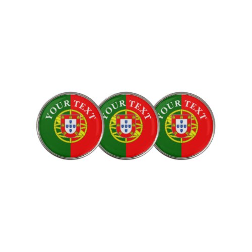 Portuguese flag custom monogram golf ball markers