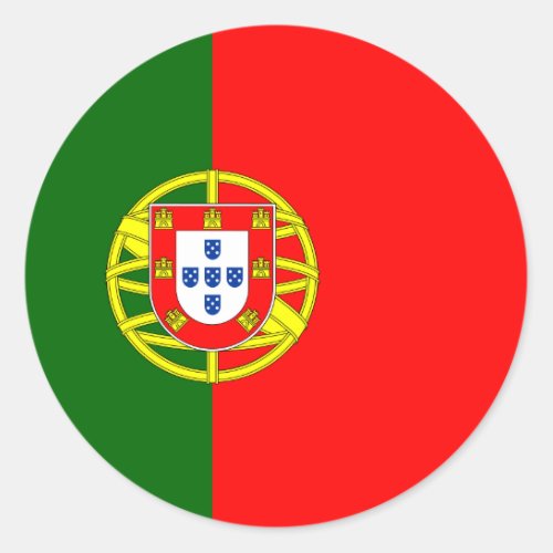 Portuguese Flag Flag of Portugal Classic Round Sticker