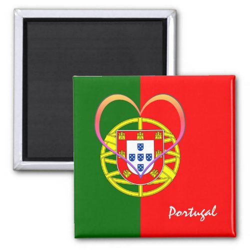 Portuguese flag  Heart _ Portugal sports fans Magnet