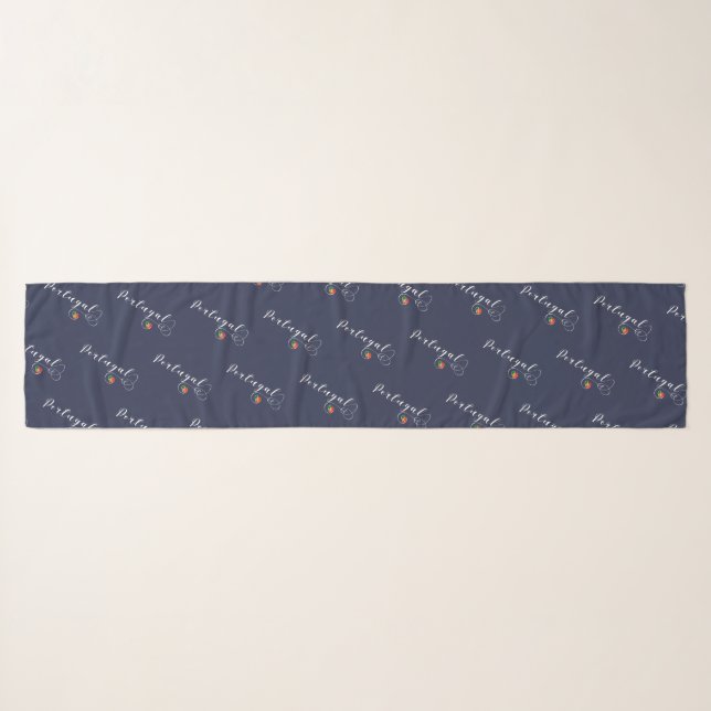 Portuguese Flag In A Heart, Portugal Scarf (Front (Horizontal))