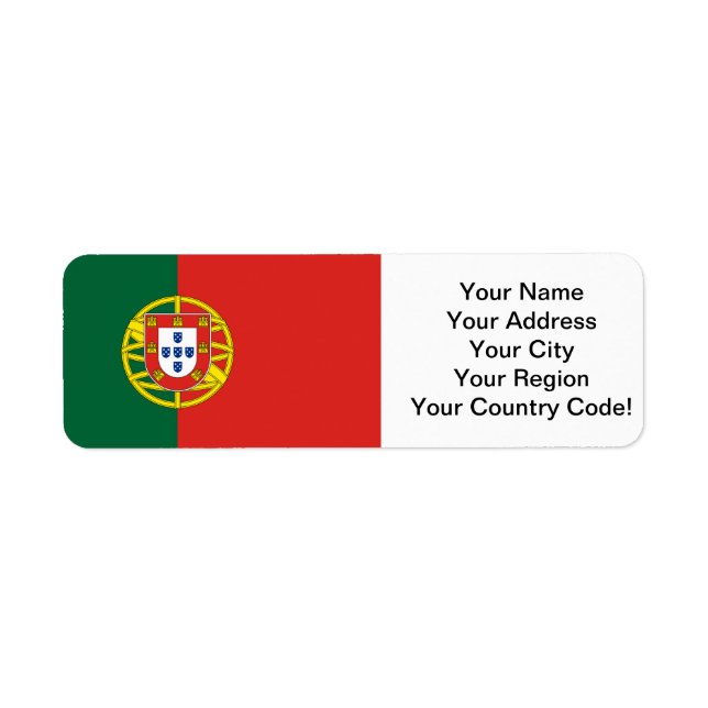 Portuguese Flag Label (Front)