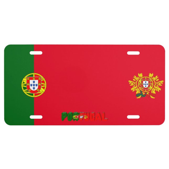 Portuguese flag license plate (Front)