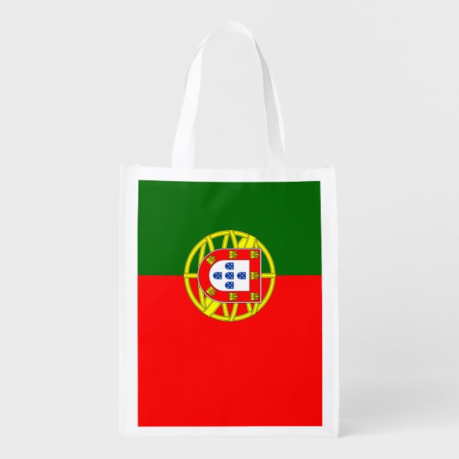 Portuguese flag of Portugal grocery shopping bag (Front)