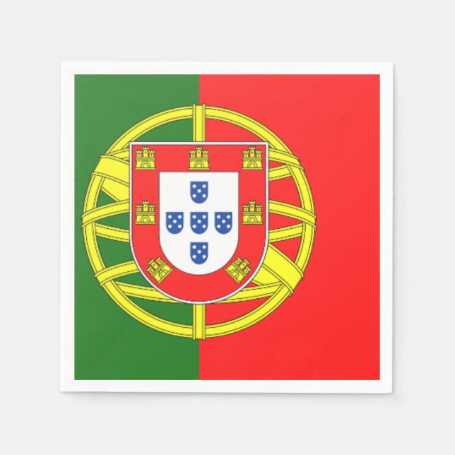 Portuguese flag paper napkins (Front)
