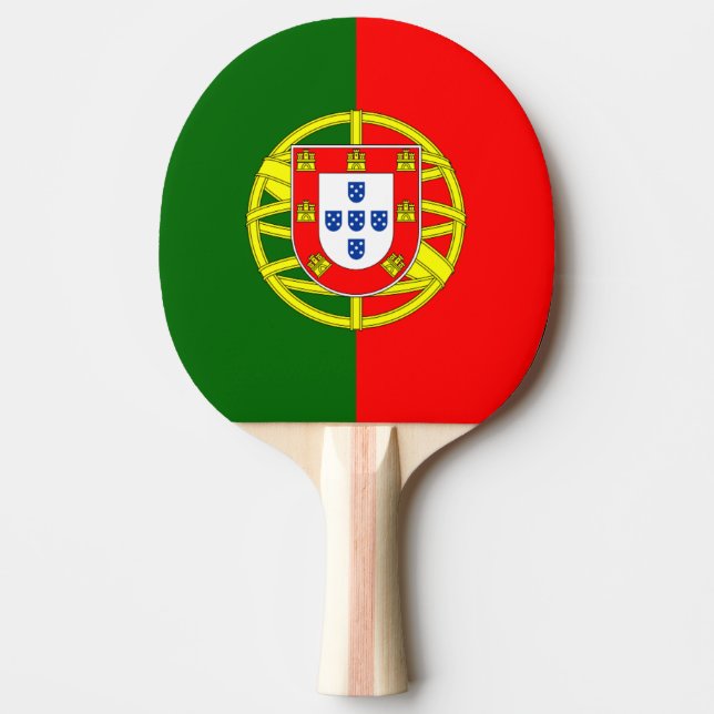 Portuguese flag ping pong paddle for table tennis (Front)